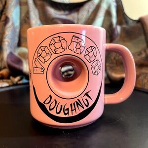 The Magic Is in the Hole Voodoo Donut Mug Pink Ceramic Coffee Cup Funny Gift